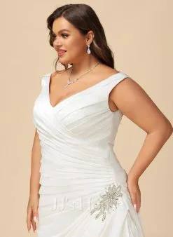 JJsHouse Robe Trapèze Col V Traîne Moyenne Satiné Robe De Mariée Avec Brodé 23 JJsHouse Robe Trapèze Col V Traîne Moyenne Satiné Robe De Mariée Avec Brodé -Voiles mariée Soldes 4d8c607400dcc4dd25ee6283c67cec7c