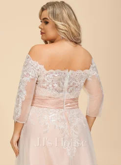 JJsHouse Robe Trapèze Asymétrique Dentelle Satiné Tulle Robe De Mariée Avec Paillettes -Voiles mariée Soldes 4dae18df2d23fa188855ed8618ba171d