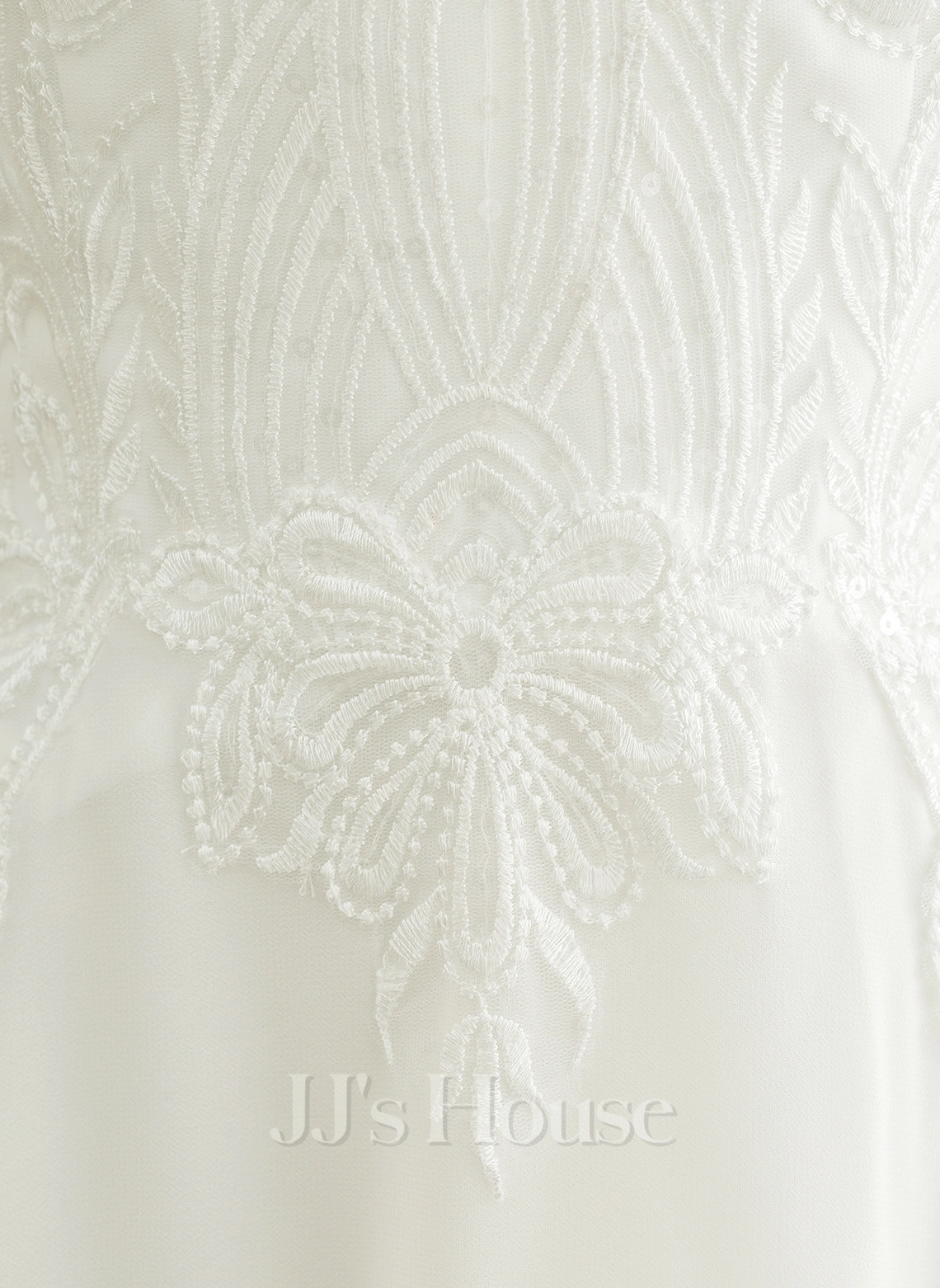 JJsHouse Scoop Longueur Ras Du Sol Mousseline Dentelle Robe De Mariée Avec Paillettes 2 JJsHouse Scoop Longueur Ras Du Sol Mousseline Dentelle Robe De Mariée Avec Paillettes – Image 2