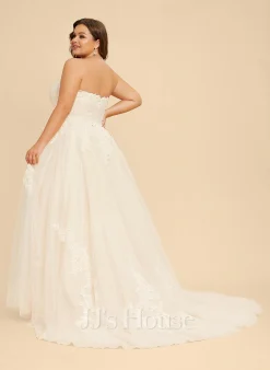 JJsHouse Robe Marquise/princesse Cache Cœur Traîne Moyenne Dentelle Tulle Robe De Mariée Avec Brodé Plissé -Voiles mariée Soldes 52574601ce80f6536bdac37b26bc4d6d