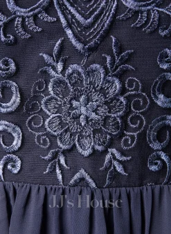 Jjshouse.fr Robe Trapèze Scoop Longueur Ras Du Sol Mousseline Dentelle Dentelle Mousseline Robe De Demoiselle D'honneur -Voiles mariée Soldes 54902c73ebe258bef93f6f902929569f