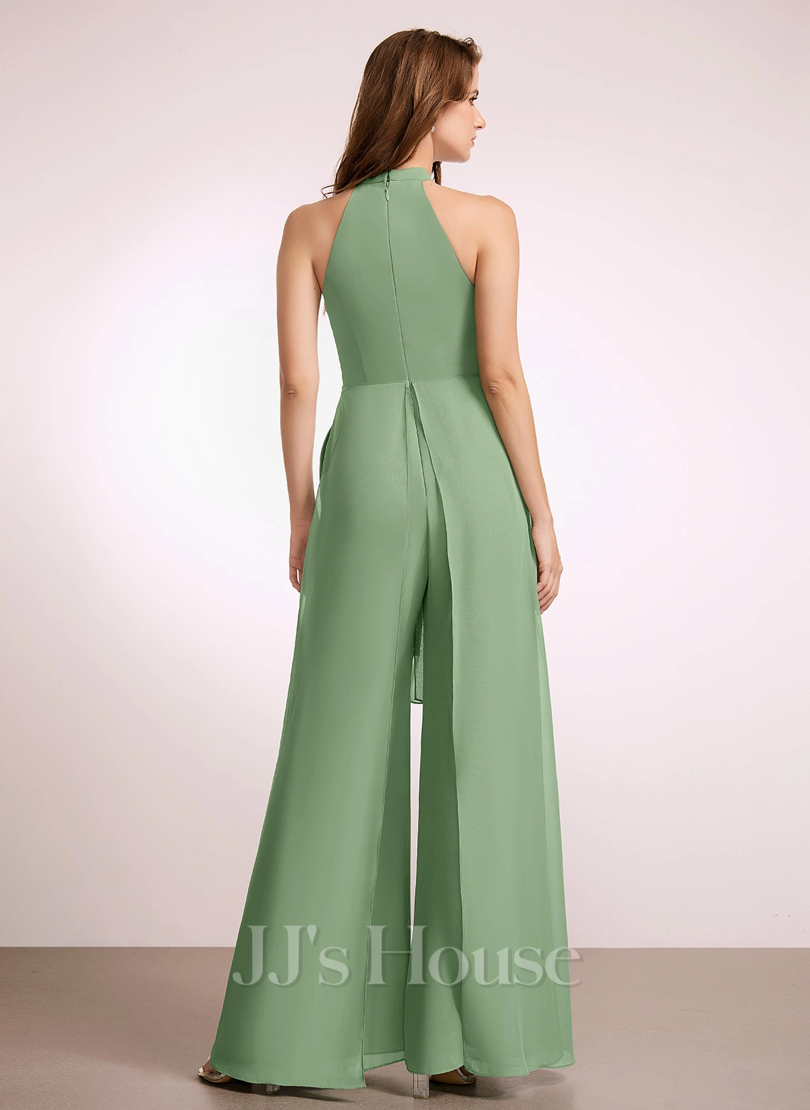 Jjshouse.fr Jumpsuit / Pantsuit Col Haut Longueur Ras Du Sol Mousseline Robe De Demoiselle D'honneur Avec Arc 5 Jjshouse.fr Jumpsuit / Pantsuit Col Haut Longueur Ras Du Sol Mousseline Robe De Demoiselle D'honneur Avec Arc – Image 5