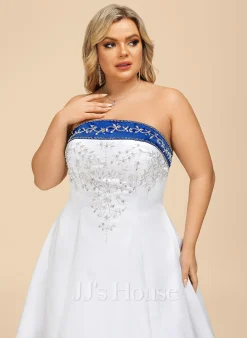 JJsHouse Robe Marquise/princesse Traîne Moyenne Satiné Robe De Mariée Avec Brodé Broderie -Voiles mariée Soldes 5bb85844754c8e4473f61b58380403be