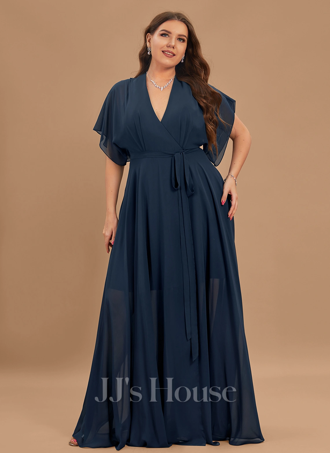 Jjshouse.fr Robe Trapèze Col V Longueur Ras Du Sol Mousseline Mousseline Robe De Demoiselle D'honneur Avec Fendue Devant 7 Jjshouse.fr Robe Trapèze Col V Longueur Ras Du Sol Mousseline Mousseline Robe De Demoiselle D'honneur Avec Fendue Devant – Image 7