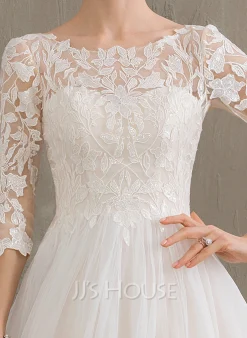 JJsHouse Robe Marquise/princesse Traîne Moyenne Dentelle Tulle Robe De Mariée Avec Paillettes -Voiles mariée Soldes 613a84747ffc679e5614d39a110b2b2c