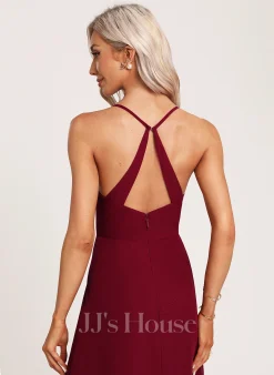 Jjshouse.fr Robe Trapèze Col V Longueur Ras Du Sol Mousseline Robe De Demoiselle D'honneur -Voiles mariée Soldes 62b43d70c7b845010827eaf76ed58477