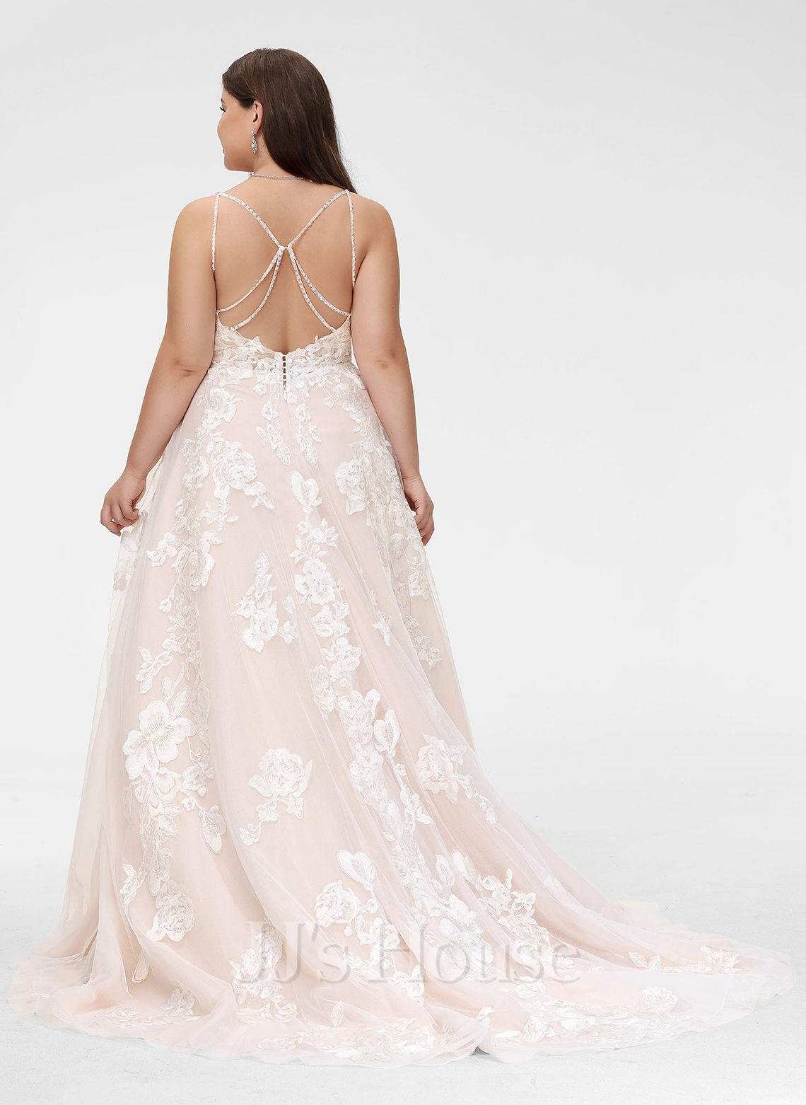 JJsHouse Robe Marquise/princesse Col V Traîne Moyenne Dentelle Tulle Robe De Mariée Avec Brodé 12 JJsHouse Robe Marquise/princesse Col V Traîne Moyenne Dentelle Tulle Robe De Mariée Avec Brodé – Image 12