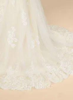 JJsHouse Robe Marquise/princesse Illusion Traîne Moyenne Dentelle Tulle Robe De Mariée -Voiles mariée Soldes 674b47f291b3645f8a23da32d3bc7aad