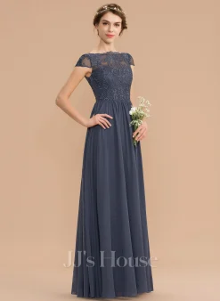 Jjshouse.fr Robe Trapèze Scoop Longueur Ras Du Sol Mousseline Dentelle Dentelle Mousseline Robe De Demoiselle D'honneur -Voiles mariée Soldes 6cbf301eb773114e29b9bb6c9468cd2a