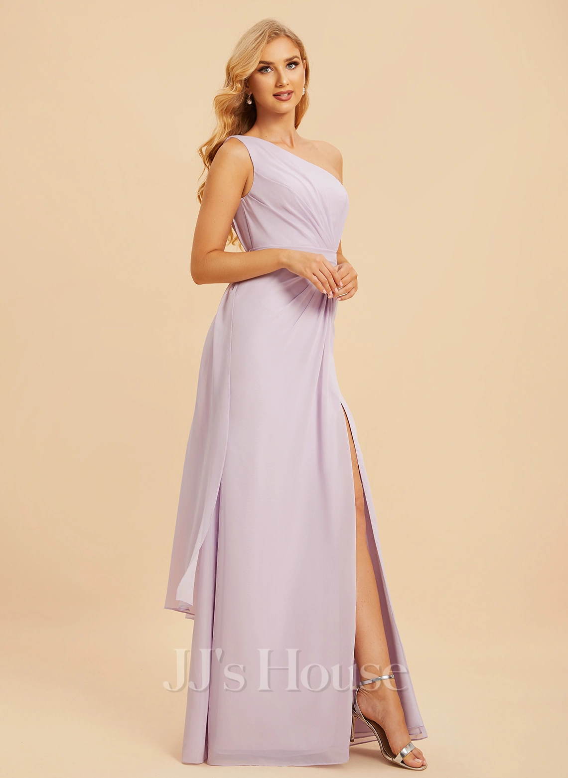 Jjshouse.fr Robe Trapèze Décolleté Asymétrique Longueur Ras Du Sol Mousseline Robe De Demoiselle D'honneur Avec Plissé Fendue Devant 6 Jjshouse.fr Robe Trapèze Décolleté Asymétrique Longueur Ras Du Sol Mousseline Robe De Demoiselle D'honneur Avec Plissé Fendue Devant – Image 6