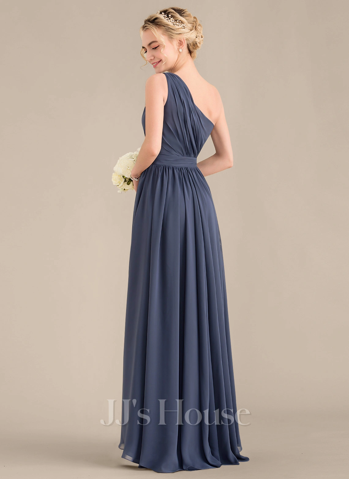 Jjshouse.fr Robe Trapèze Décolleté Asymétrique Asymétrique Mousseline Mousseline Robe De Demoiselle D'honneur Avec Robe à Volants 5 Jjshouse.fr Robe Trapèze Décolleté Asymétrique Asymétrique Mousseline Mousseline Robe De Demoiselle D'honneur Avec Robe à Volants – Image 5