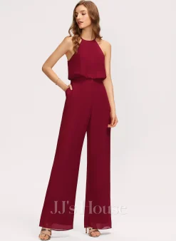 Jjshouse.fr Jumpsuit / Pantsuit Scoop Longueur Ras Du Sol Mousseline Mousseline Robe De Demoiselle D'honneur Avec Poches 11 Jjshouse.fr Jumpsuit / Pantsuit Scoop Longueur Ras Du Sol Mousseline Mousseline Robe De Demoiselle D'honneur Avec Poches -Voiles mariée Soldes 78747bbc457cab2d0653132c60206a76