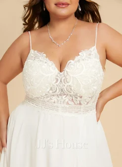 JJsHouse Robe Trapèze Col V Longueur Ras Du Sol Mousseline Dentelle Robe De Mariée 19 JJsHouse Robe Trapèze Col V Longueur Ras Du Sol Mousseline Dentelle Robe De Mariée -Voiles mariée Soldes 78c7ceaa60ea72640178f2e7990695eb