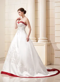 JJsHouse Robe Marquise/princesse Cache Cœur Satiné Robe De Mariée Avec Brodé Broderie Paillettes -Voiles mariée Soldes 797c349b465daa0151562e6442b21cd5