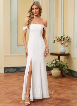 JJsHouse Forme Sirène/trompette épaule Dénudée Longueur Ras Du Sol Mousseline Robe De Mariée