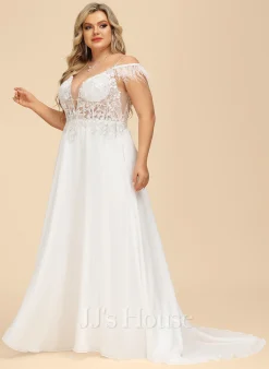 JJsHouse Robe Trapèze Col V Traîne Moyenne Mousseline Dentelle Robe De Mariée Avec Brodé Feather Paillettes 37 JJsHouse Robe Trapèze Col V Traîne Moyenne Mousseline Dentelle Robe De Mariée Avec Brodé Feather Paillettes -Voiles mariée Soldes 7b32262c99f14887a8c99934d5c050bf