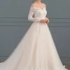 JJsHouse Robe Marquise/princesse épaule Dénudée Traîne Mi-longue Dentelle Tulle Robe De Mariée