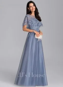 JJsHouse Robe Trapèze Scoop Longueur Ras Du Sol Tulle Robe De Mariée -Voiles mariée Soldes 7e4280b77b944bfe0a9959019410ee6c