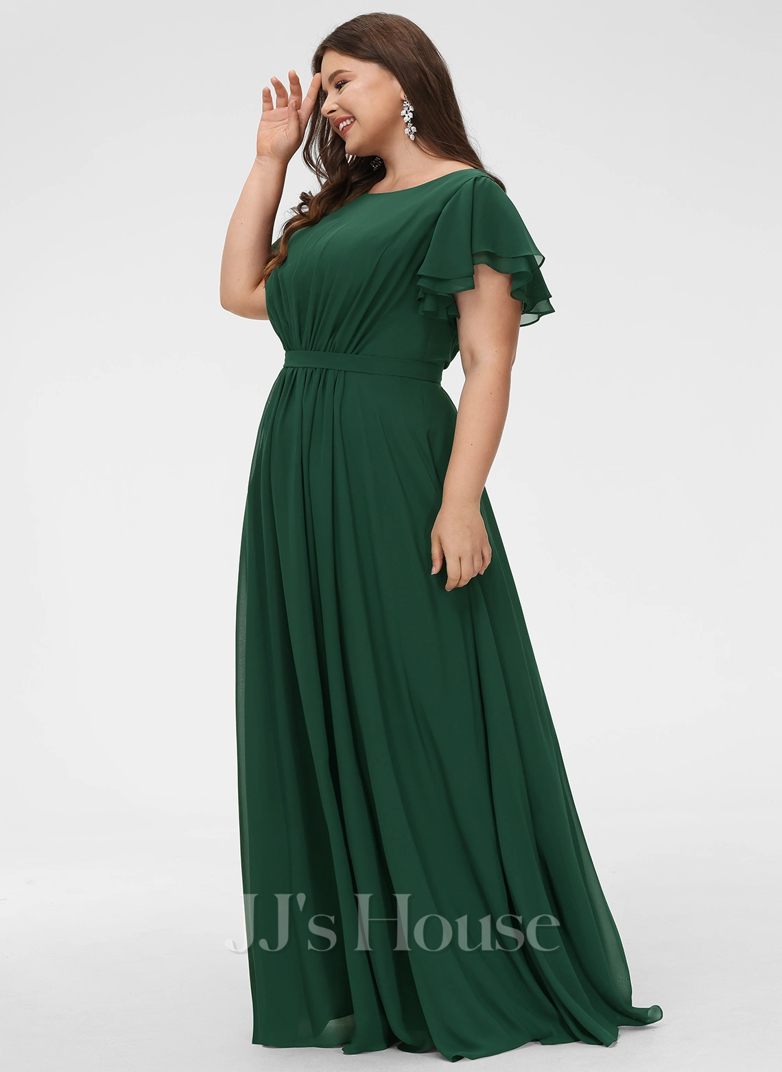 Jjshouse.fr Robe Trapèze Scoop Longueur Ras Du Sol Mousseline Robe De Demoiselle D'honneur Avec Plissé 13 Jjshouse.fr Robe Trapèze Scoop Longueur Ras Du Sol Mousseline Robe De Demoiselle D'honneur Avec Plissé – Image 13