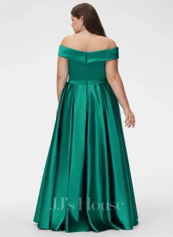 Jjshouse.fr Robe Marquise/princesse épaule Dénudée Longueur Ras Du Sol Satiné Satiné Robe De Demoiselle D'honneur Avec Fendue Devant Poches -Voiles mariée Soldes 82d871b6c4ebd3e90bc4d45624e99b97 1