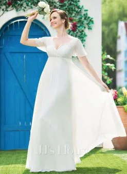 JJsHouse Robe Empire Col V Longueur Ras Du Sol Mousseline Robe De Mariée Avec Brodé Plissée 10 JJsHouse Robe Empire Col V Longueur Ras Du Sol Mousseline Robe De Mariée Avec Brodé Plissée -Voiles mariée Soldes 831ba913b8b8aba1ad8fad6e121a3289