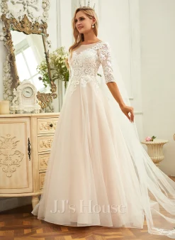 JJsHouse Robe Marquise/princesse Scoop Balayage/pinceau Train Dentelle Tulle Robe De Mariée -Voiles mariée Soldes 83e65534f8a83f349a113cb4bf8d01e8