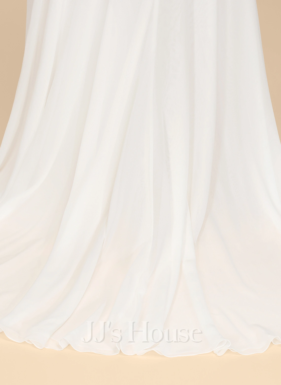 JJsHouse Robe Trapèze Col V Traîne Moyenne Mousseline Dentelle Robe De Mariée Avec Plissé 14 JJsHouse Robe Trapèze Col V Traîne Moyenne Mousseline Dentelle Robe De Mariée Avec Plissé – Image 14