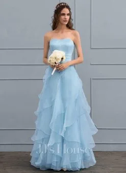 JJsHouse Robe Trapèze Cache Cœur Longueur Ras Du Sol Charmeuse Organza Robe De Mariée Avec Robe à Volants