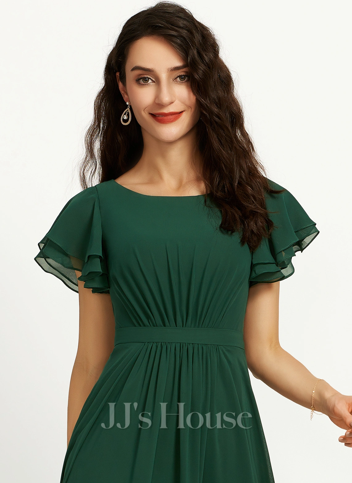 Jjshouse.fr Robe Trapèze Scoop Longueur Ras Du Sol Mousseline Robe De Demoiselle D'honneur Avec Plissé 6 Jjshouse.fr Robe Trapèze Scoop Longueur Ras Du Sol Mousseline Robe De Demoiselle D'honneur Avec Plissé – Image 6