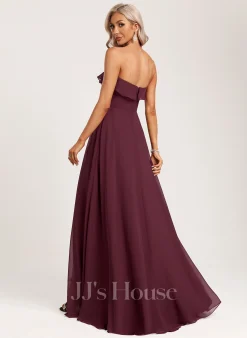 Jjshouse.fr Robe Trapèze Cache Cœur Longueur Ras Du Sol Mousseline Robe De Demoiselle D'honneur Avec Plissé -Voiles mariée Soldes 8eb609128bcbf6285a5cd972d0975169