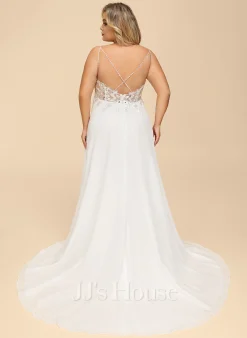 JJsHouse Robe Trapèze Col V Traîne Moyenne Mousseline Dentelle Robe De Mariée Avec Brodé Feather Paillettes 32 JJsHouse Robe Trapèze Col V Traîne Moyenne Mousseline Dentelle Robe De Mariée Avec Brodé Feather Paillettes -Voiles mariée Soldes 903fbee1fb24391a2f399dcc360568d4