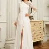JJsHouse Robe Trapèze Scoop Longueur Ras Du Sol Mousseline Dentelle Robe De Mariée Avec Paillettes
