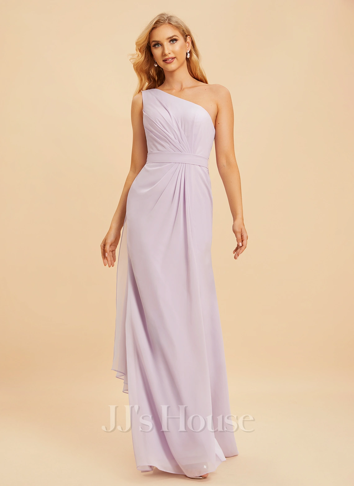 Jjshouse.fr Robe Trapèze Décolleté Asymétrique Longueur Ras Du Sol Mousseline Robe De Demoiselle D'honneur Avec Plissé Fendue Devant 7 Jjshouse.fr Robe Trapèze Décolleté Asymétrique Longueur Ras Du Sol Mousseline Robe De Demoiselle D'honneur Avec Plissé Fendue Devant – Image 7