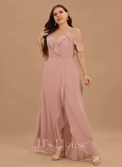 Jjshouse.fr Robe Trapèze Col V Asymétrique Mousseline Mousseline Robe De Demoiselle D'honneur Avec Robe à Volants 14 Jjshouse.fr Robe Trapèze Col V Asymétrique Mousseline Mousseline Robe De Demoiselle D'honneur Avec Robe à Volants -Voiles mariée Soldes 99c6762446f80336943c3dab4c793909