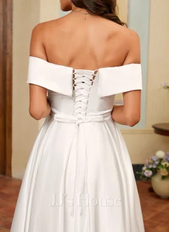 JJsHouse Robe Trapèze épaule Dénudée Longueur Mollet Satiné Robe De Mariée 12 JJsHouse Robe Trapèze épaule Dénudée Longueur Mollet Satiné Robe De Mariée -Voiles mariée Soldes 9c9986777629d30fe1c39f31c6d1b6d2