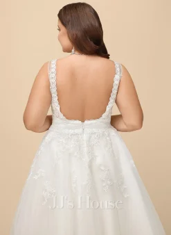 JJsHouse Robe Trapèze Col V Longueur Genou Dentelle Tulle Robe De Mariée -Voiles mariée Soldes a2500fb4099e2e17fa91d5c631373143