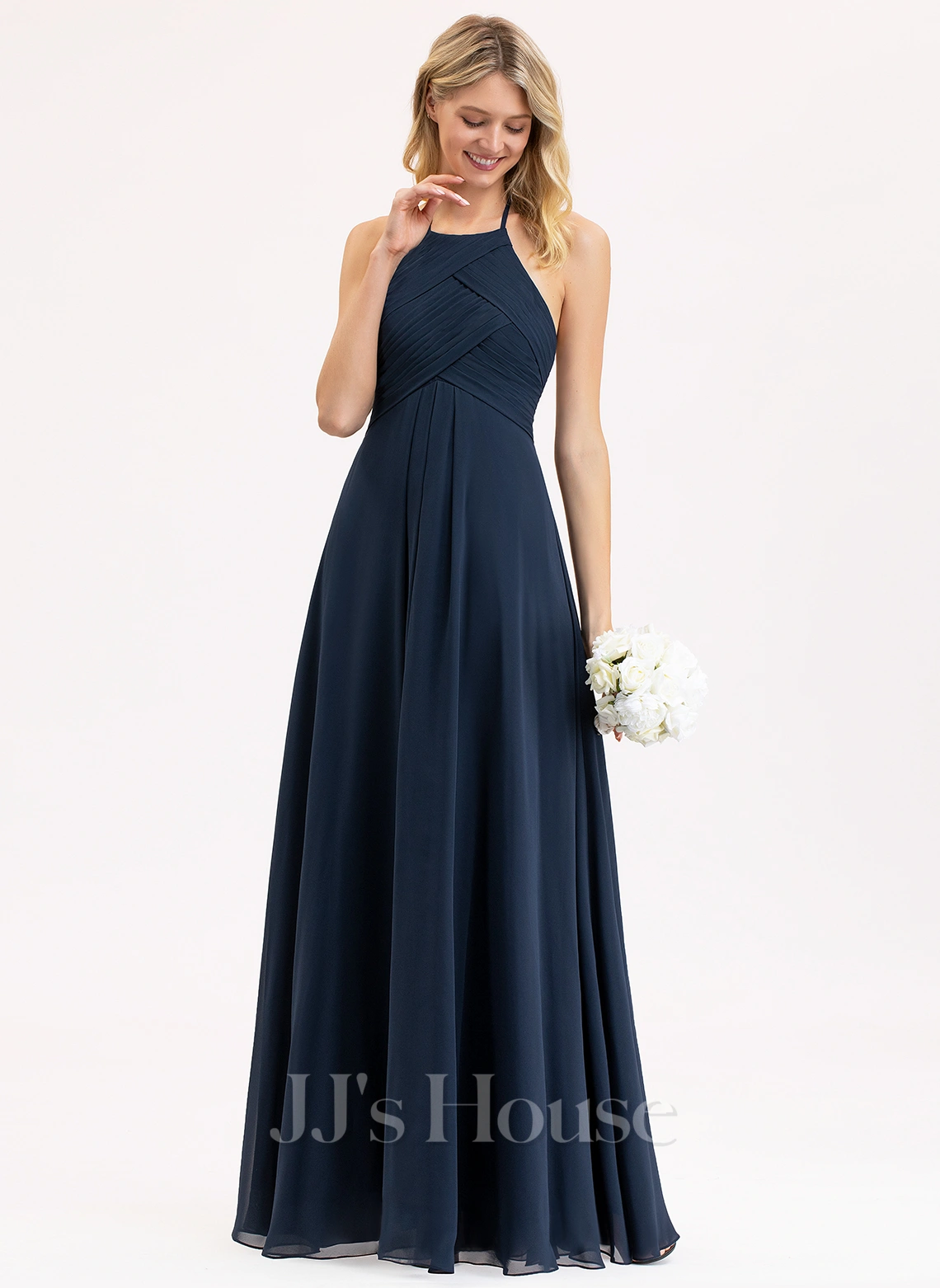 Jjshouse.fr Robe Trapèze Scoop Longueur Ras Du Sol Mousseline Mousseline Robe De Demoiselle D'honneur Avec Plissé 3 Jjshouse.fr Robe Trapèze Scoop Longueur Ras Du Sol Mousseline Mousseline Robe De Demoiselle D'honneur Avec Plissé – Image 3