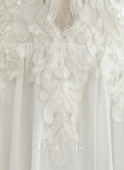 JJsHouse Robe Trapèze Col V Longueur Ras Du Sol Mousseline Dentelle Robe De Mariée Avec Paillettes 15 JJsHouse Robe Trapèze Col V Longueur Ras Du Sol Mousseline Dentelle Robe De Mariée Avec Paillettes -Voiles mariée Soldes a4adf4764314bd410133babe02d142f2