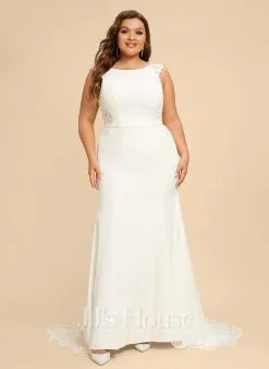 JJsHouse Forme Sirène/trompette Scoop Traîne Moyenne Dentelle Robe De Mariée -Voiles mariée Soldes a4b47bb0499d8237417adc38a98364c0