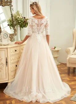 JJsHouse Robe Marquise/princesse Scoop Balayage/pinceau Train Dentelle Tulle Robe De Mariée -Voiles mariée Soldes a7b6a5f6f6e411a7833f57c2adb67219
