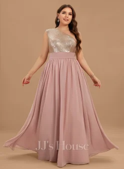 Jjshouse.fr Robe Trapèze Décolleté Asymétrique Longueur Ras Du Sol Mousseline Pailleté Pailleté Mousseline Robe De Demoiselle D'honneur -Voiles mariée Soldes aa8efd36934d4cf4ef7ce78caa955325