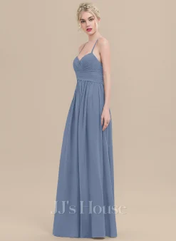 Jjshouse.fr Robe Trapèze Cache Cœur Longueur Ras Du Sol Mousseline Mousseline Robe De Demoiselle D'honneur Avec Plissé -Voiles mariée Soldes aefe90fcfe117816dfdf3c3d383dfa31