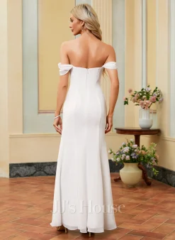 JJsHouse Forme Sirène/trompette épaule Dénudée Longueur Ras Du Sol Mousseline Robe De Mariée -Voiles mariée Soldes af3c2d7f7c85ba016585c3d246b3e0b8