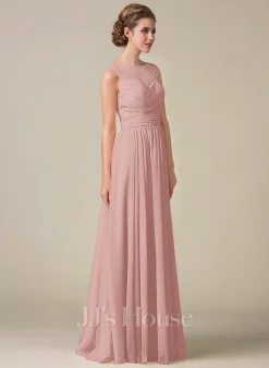 Jjshouse.fr Robe Trapèze Scoop Longueur Ras Du Sol Mousseline Dentelle Dentelle Mousseline Robe De Demoiselle D'honneur Avec Plissé -Voiles mariée Soldes b07d11142abc32316d8db8b3fa16f902