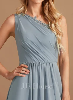 Jjshouse.fr Robe Trapèze Décolleté Asymétrique Longueur Ras Du Sol Mousseline Robe De Demoiselle D'honneur Avec Dentelle Paillettes -Voiles mariée Soldes b15711908d70f831a4f30dcfc51430ab