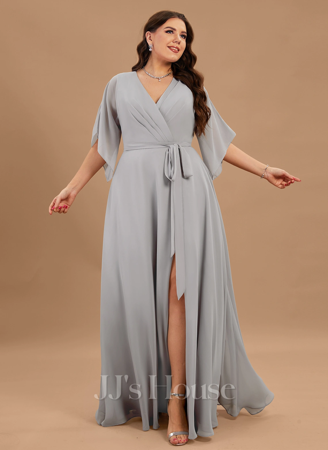 Jjshouse.fr Robe Trapèze Col V Longueur Ras Du Sol Mousseline Robe De Demoiselle D'honneur Avec Plissé Fendue Devant 8 Jjshouse.fr Robe Trapèze Col V Longueur Ras Du Sol Mousseline Robe De Demoiselle D'honneur Avec Plissé Fendue Devant – Image 8