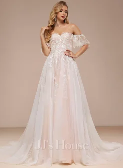 JJsHouse Robe Marquise/princesse épaule Dénudée Cache Cœur Traîne Moyenne Dentelle Tulle Robe De Mariée Avec Plissé Paillettes 19 JJsHouse Robe Marquise/princesse épaule Dénudée Cache Cœur Traîne Moyenne Dentelle Tulle Robe De Mariée Avec Plissé Paillettes -Voiles mariée Soldes b46589fe021fe47e4da5a241b93054a8