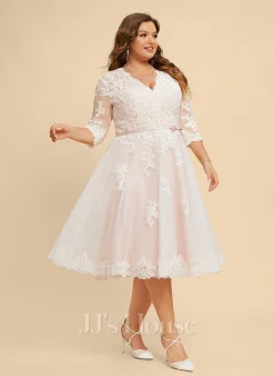 JJsHouse Robe Trapèze Col V Longueur Genou Dentelle Tulle Robe De Mariée Avec Arc 18 JJsHouse Robe Trapèze Col V Longueur Genou Dentelle Tulle Robe De Mariée Avec Arc -Voiles mariée Soldes b52693b9de9abc898b2b537533048d25