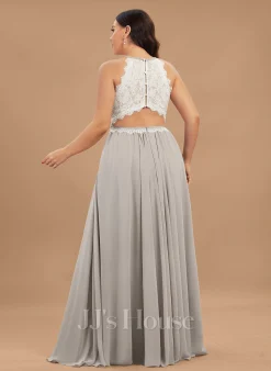 Jjshouse.fr Robe Trapèze Scoop Longueur Ras Du Sol Mousseline Dentelle Dentelle Mousseline Robe De Demoiselle D'honneur -Voiles mariée Soldes b68200a8d047aeb504509069cc446837