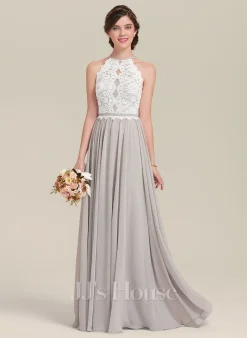 Jjshouse.fr Robe Trapèze Scoop Longueur Ras Du Sol Mousseline Dentelle Dentelle Mousseline Robe De Demoiselle D'honneur -Voiles mariée Soldes b92550f989d08d7c758e37a1e5bdda58